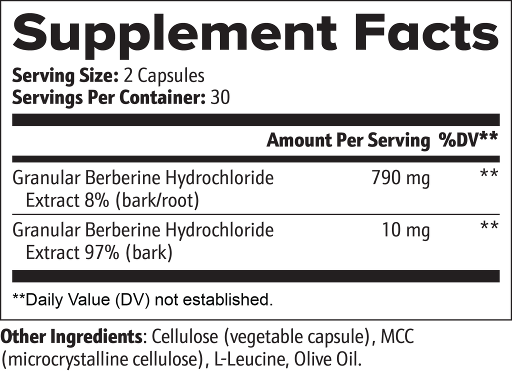 BuzzBerine ~Berberine Capsules ~ 800mg
